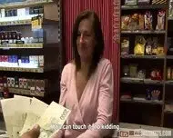 Pay to fuck a Czech milf right behind store counter
