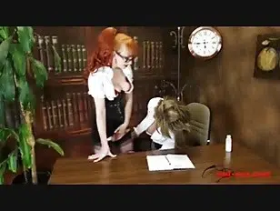 Red-XXX – Horny and Busty MILFS bang on the office desk