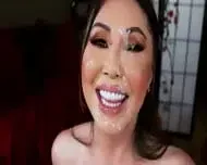 Kinky big tits asian MILf gives good blowjob