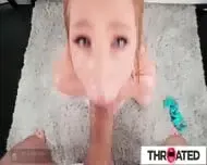 Throated – Busty Blonde Gives A Sloppy And Messy Upside Down Blowjob