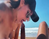 Amateur Teen Outdoor Beach Blowjob, Footjob Masturbation POV