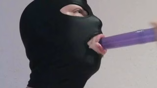 Double dildo deepthroat