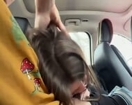 Real Amateur Latina MILF Public Backseat Blowjob And Creampie