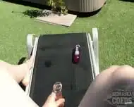 Blonde BBW Masturbates With Dildo In Jacuzzi Sunbathes On Rooftop Terrace