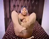 Chubby Ebony Creams Her Pantyhose Gusset
